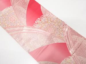 華紋に抽象模様織り出し　袋帯